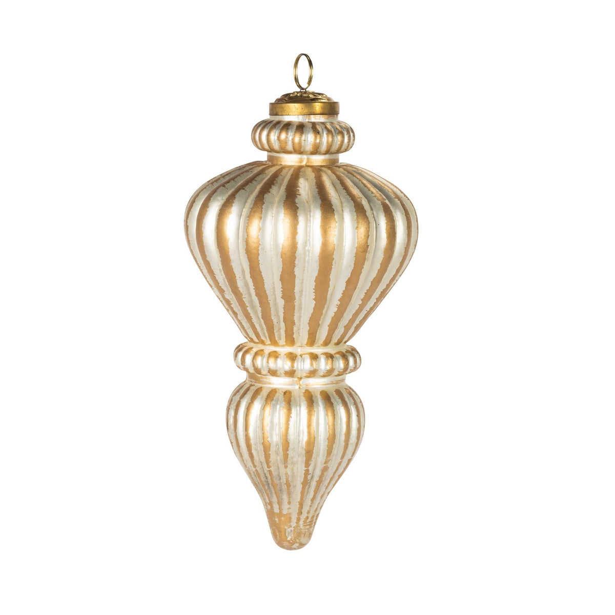8"H Gold Glass Finial Ornament