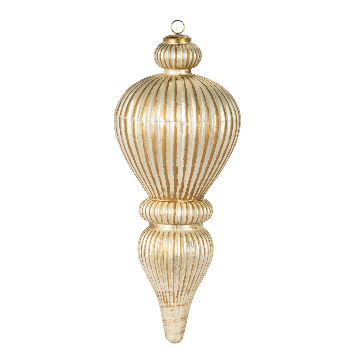 21"H Light Gold Glass Finial Ornament