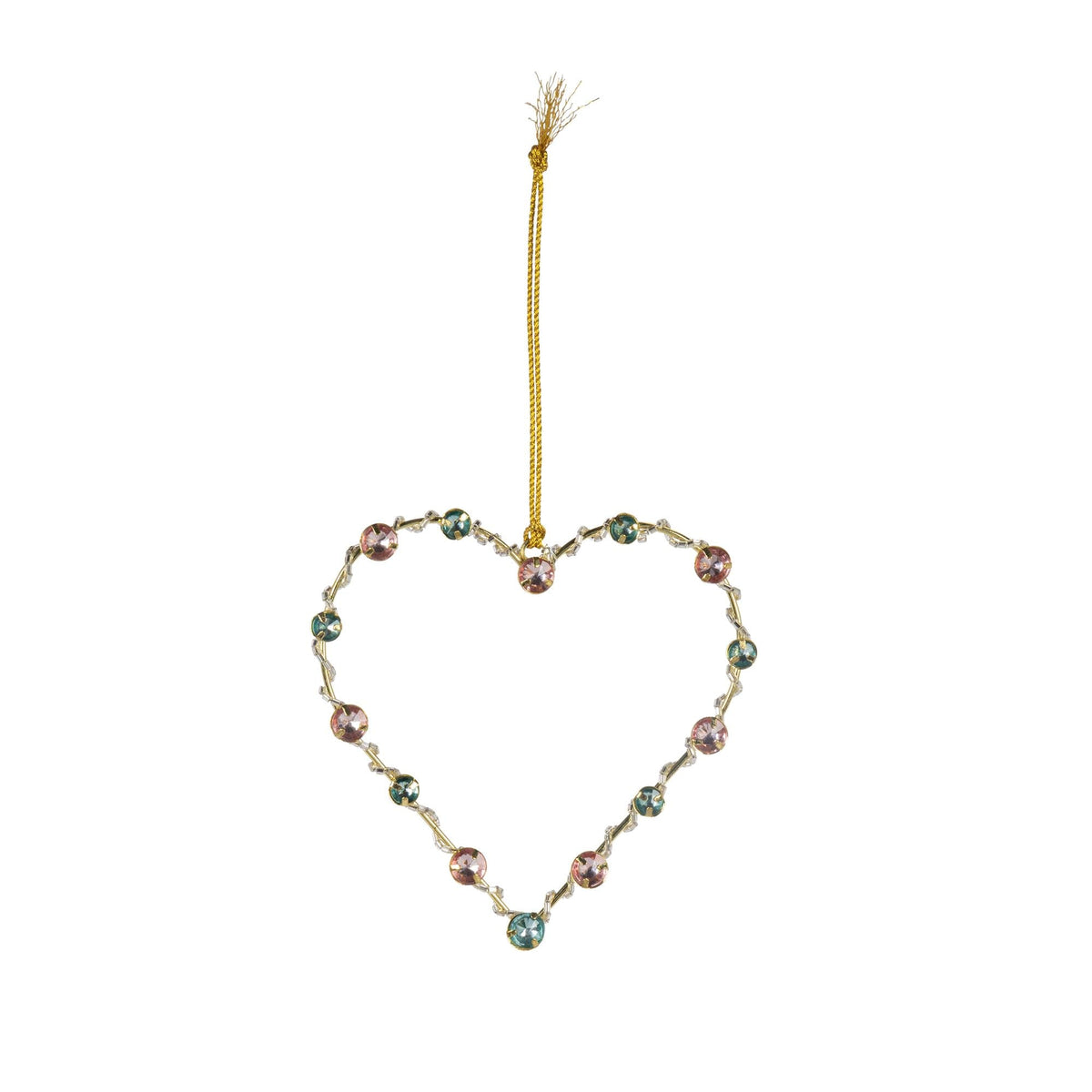 5" Acrylic Beaded Heart Ornament