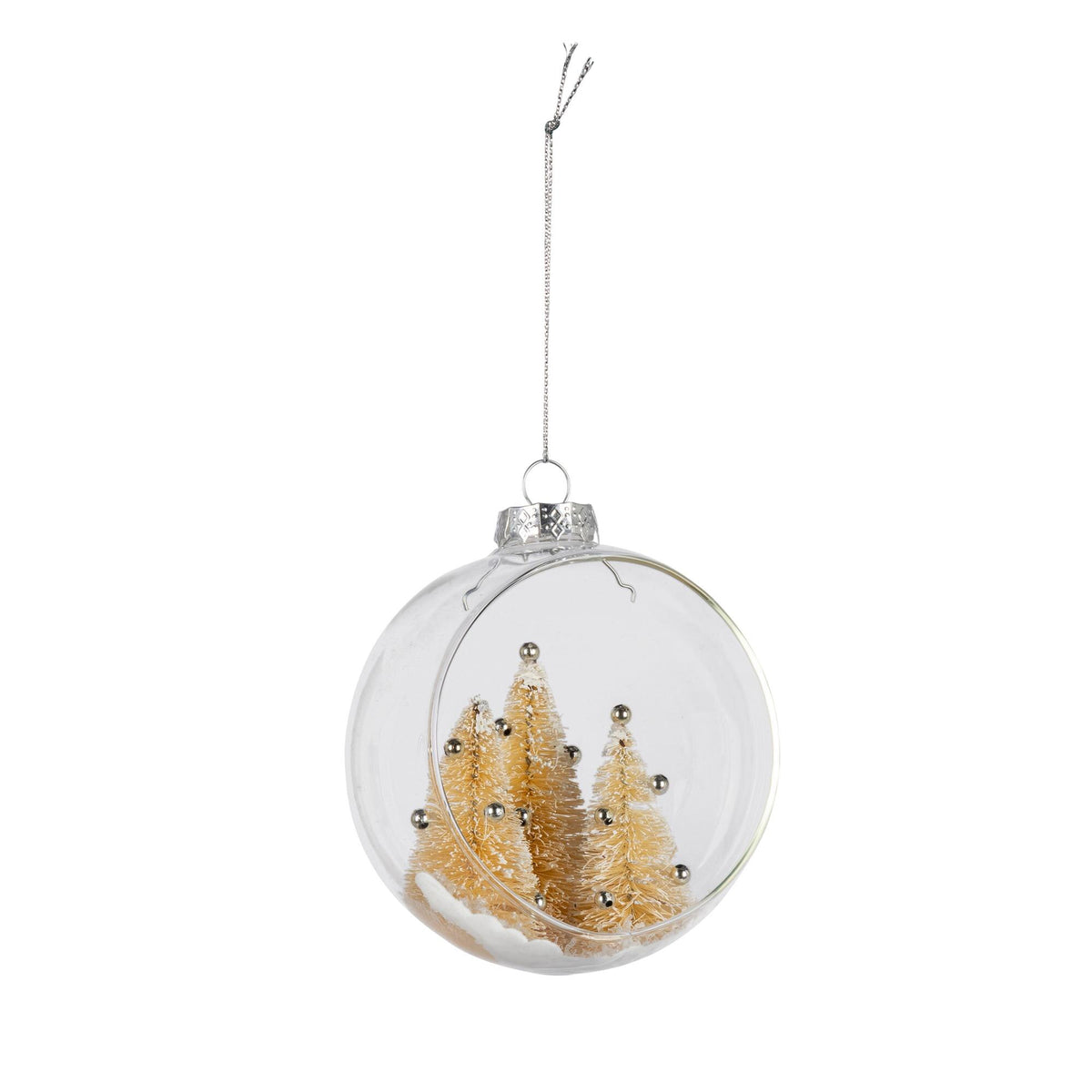 4.5"H Glass Ball Ornament w/ Trees