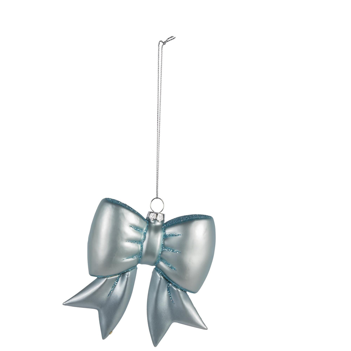4"H Glass Bow Ornament, 2 Asst