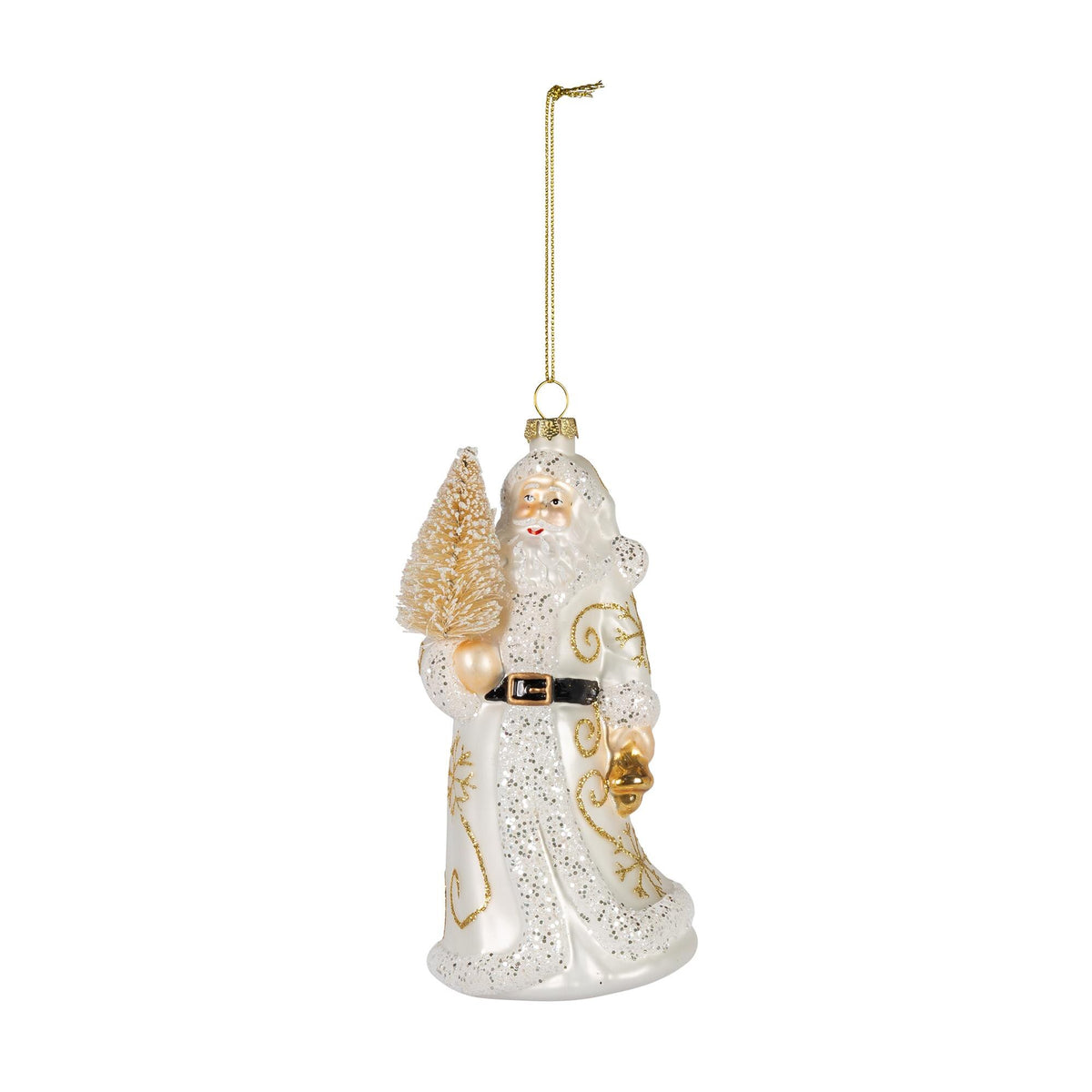 5.7"H Glass Santa Ornament