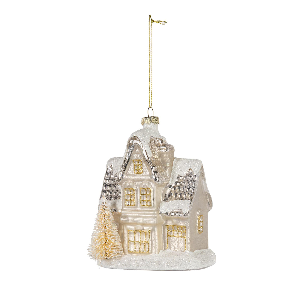4.9"H Glass House Ornament