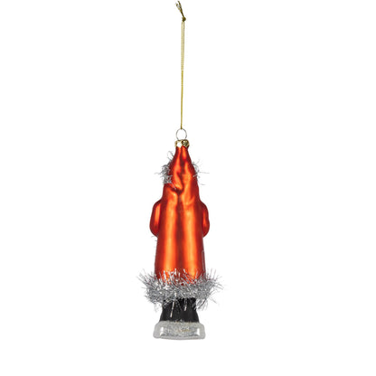 6" Glass Santa Ornament
