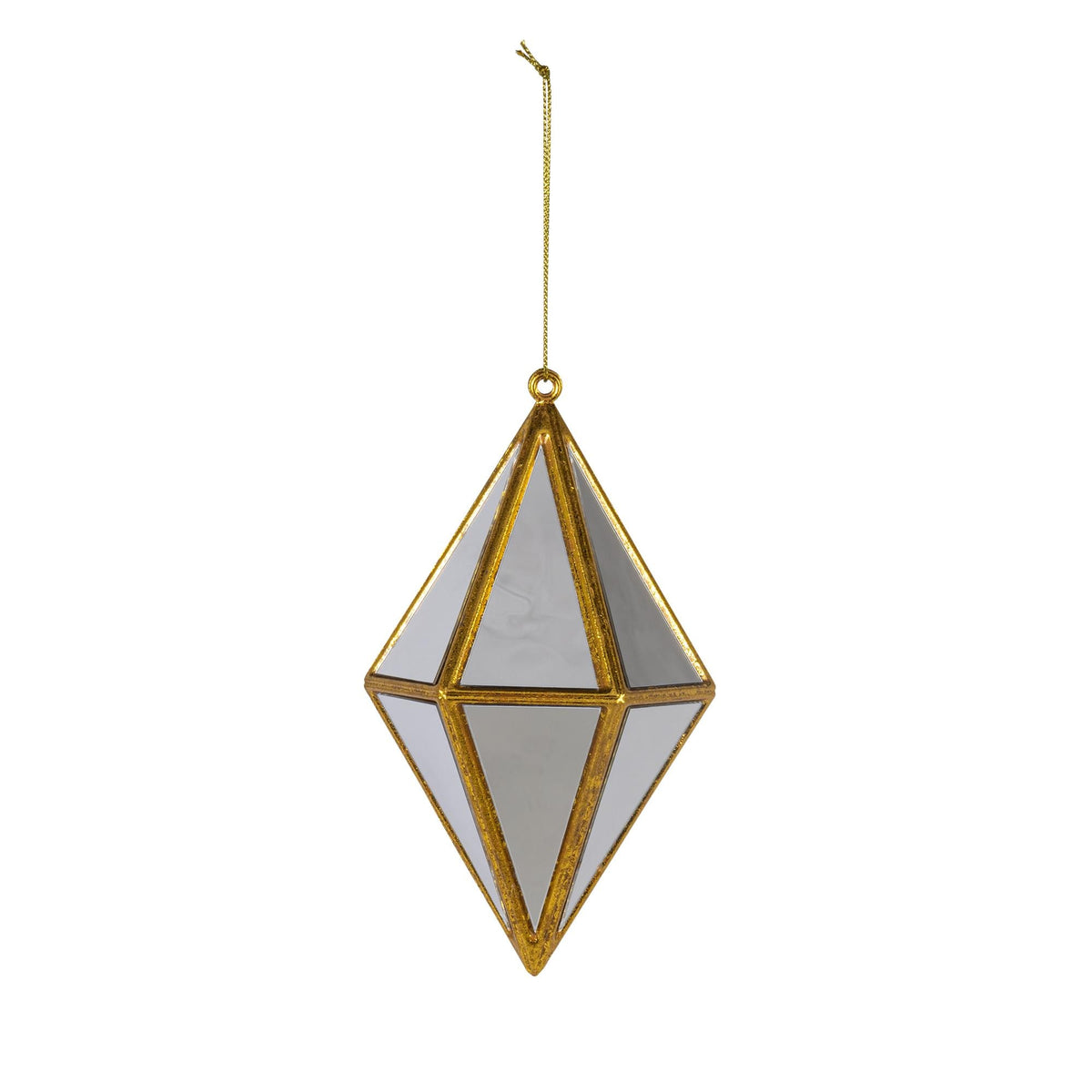 6"H Mirrored Plastic Geometric Ornament