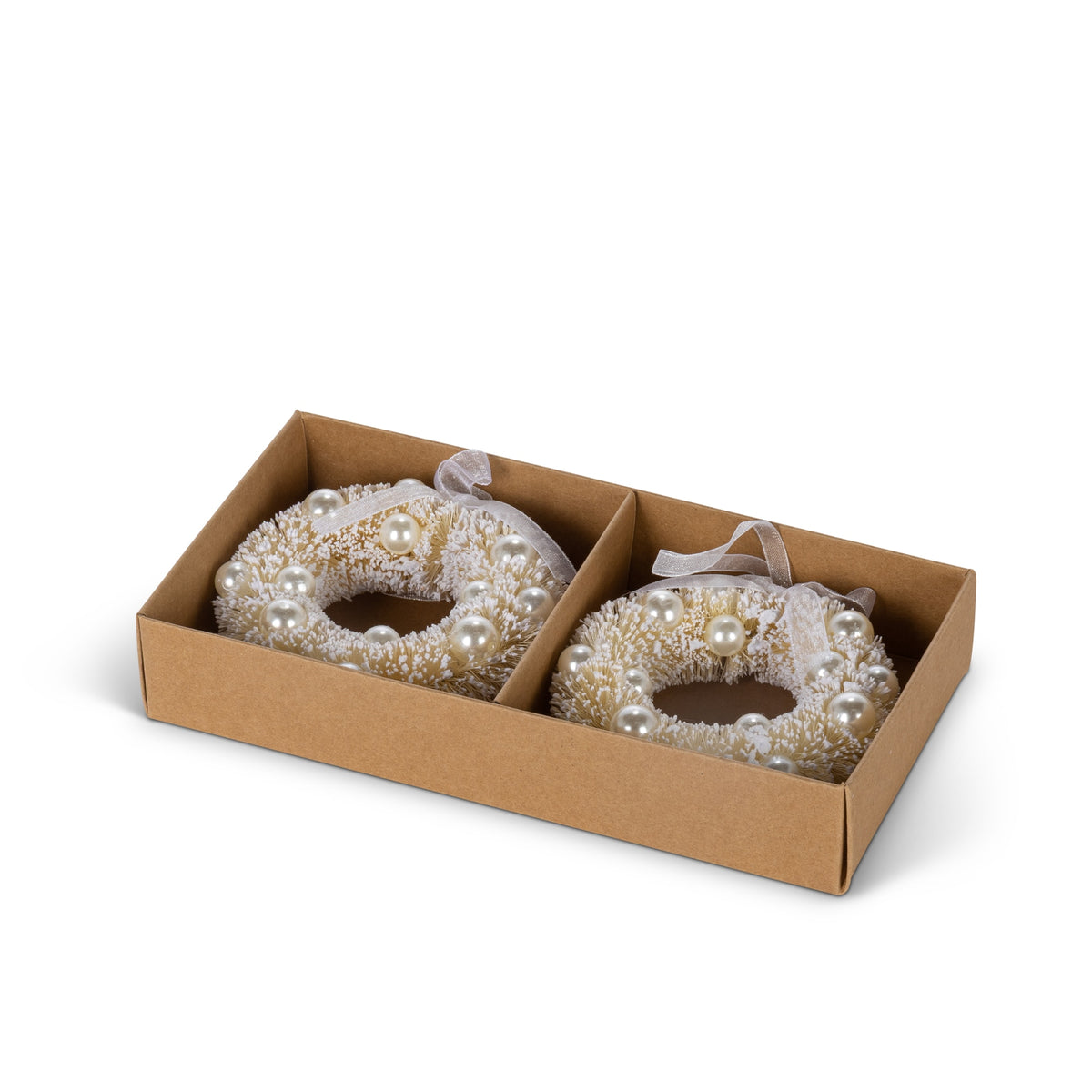 4" Sisal Wreath Ornaments, Set of 2
