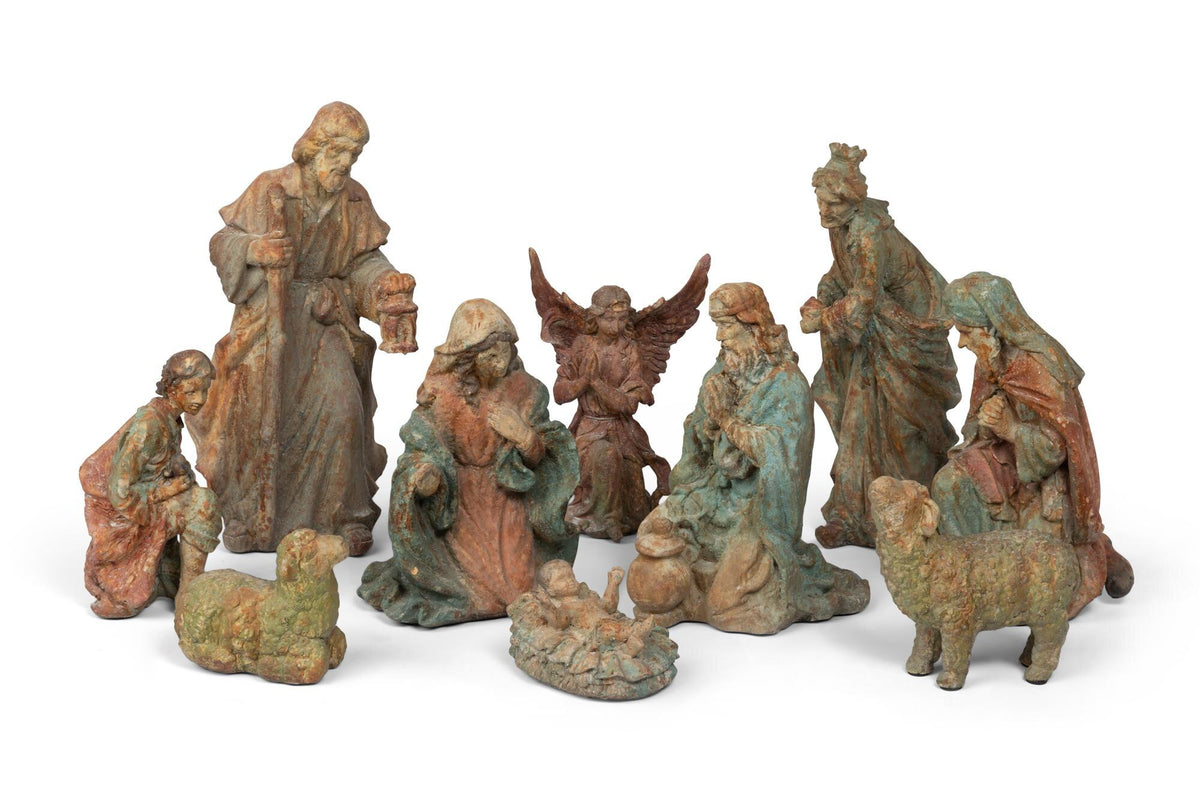 Painted Resin Nativity Figures, 17.13"H, Set of 10