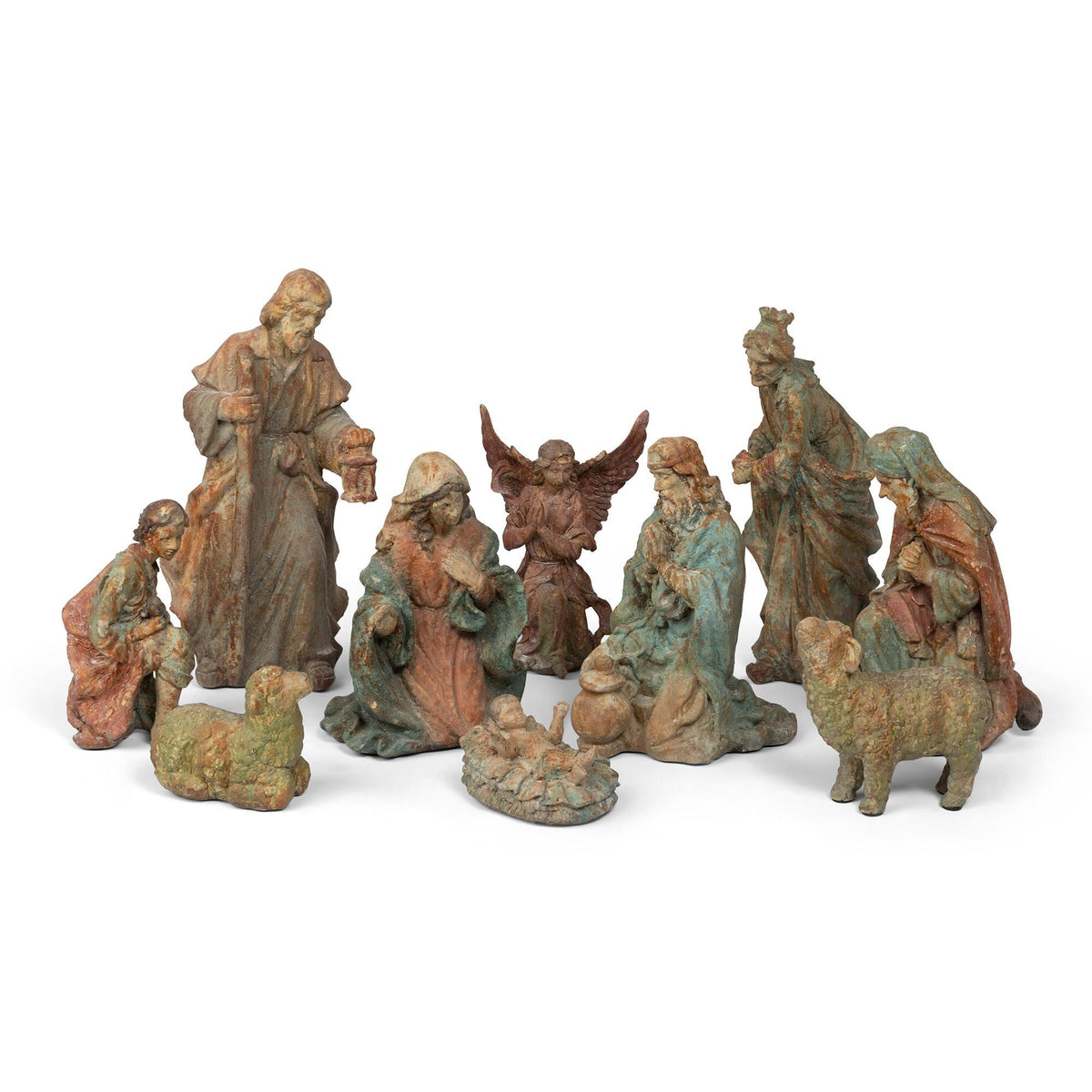 Painted Resin Nativity Figures, 17.13"H, Set of 10