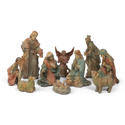 Painted Resin Nativity Figures, 17.13"H, Set of 10