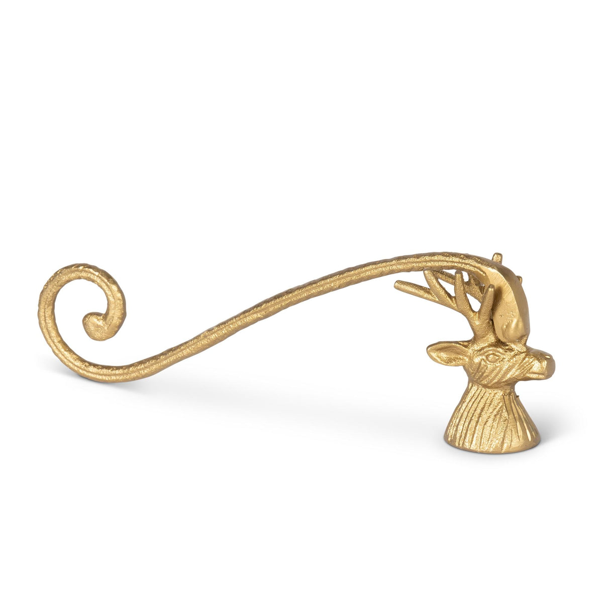 Brass Finish Aluminum Reindeer Candle Snuffer, 8"L