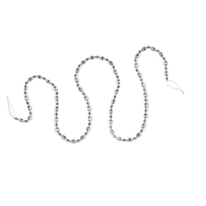 Boxed Silver Pewter and Glass Bead Garland, 72"L