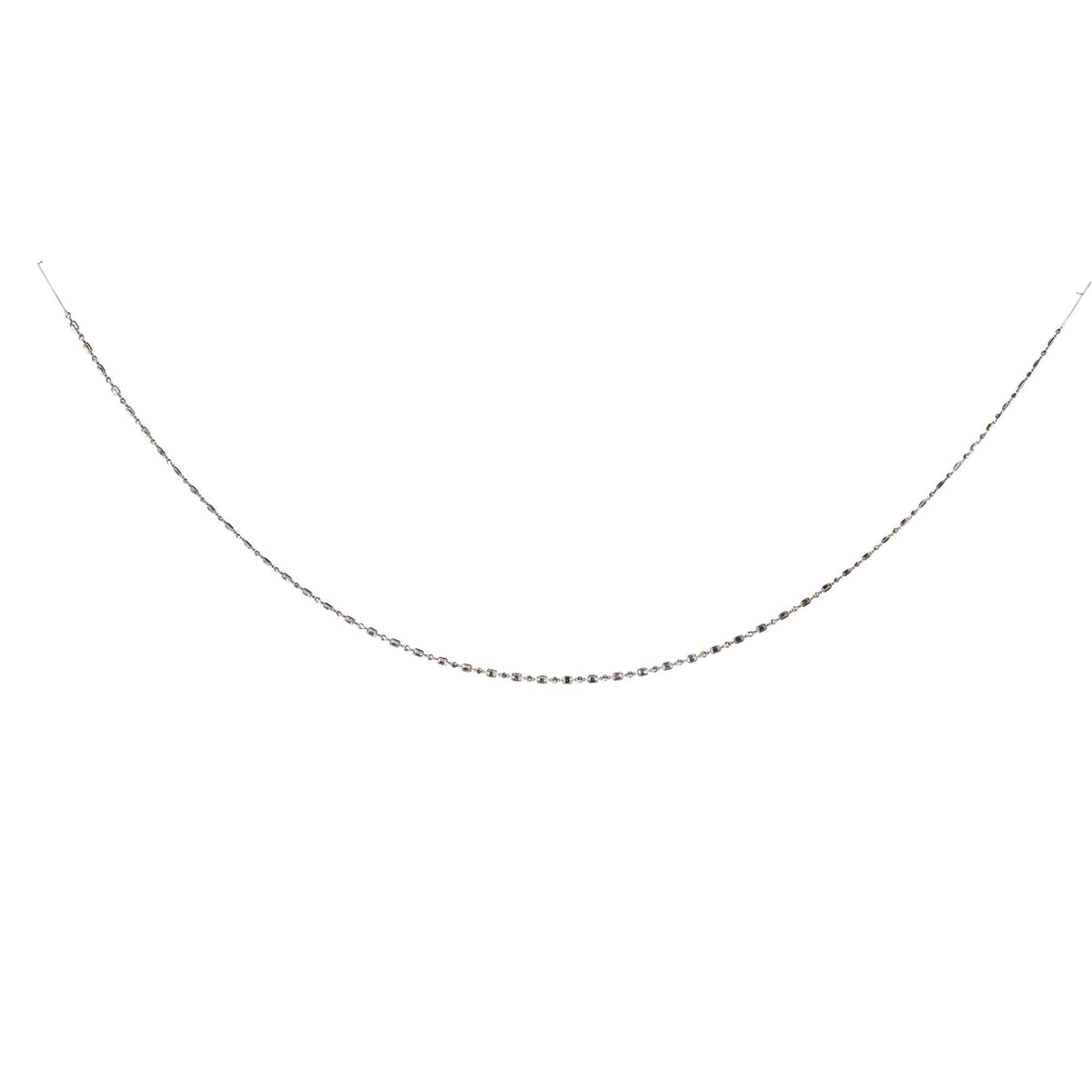 Boxed Silver Pewter and Glass Bead Garland, 72"L