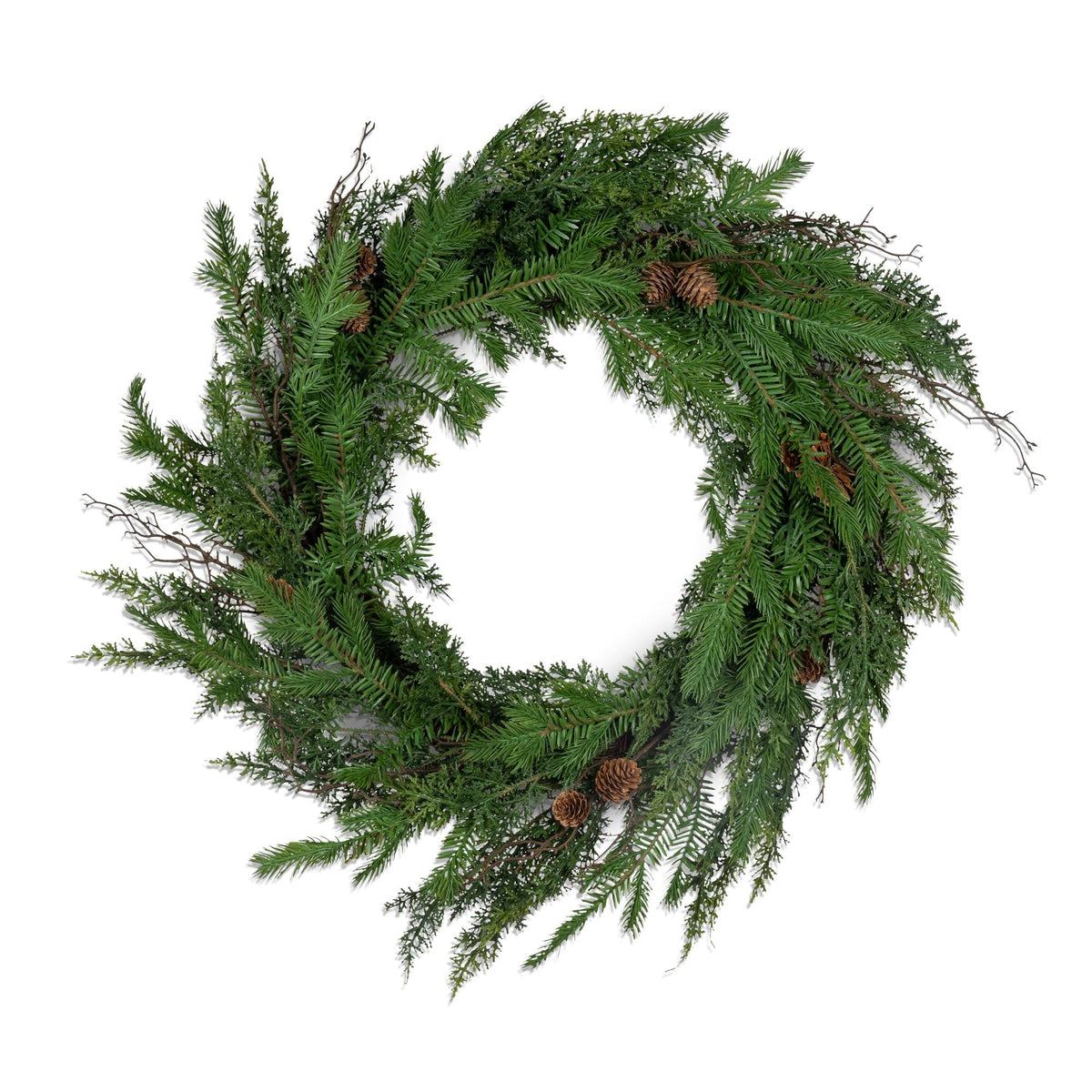 Soft Touch Cedar Wreath with Pinecones, 22"D