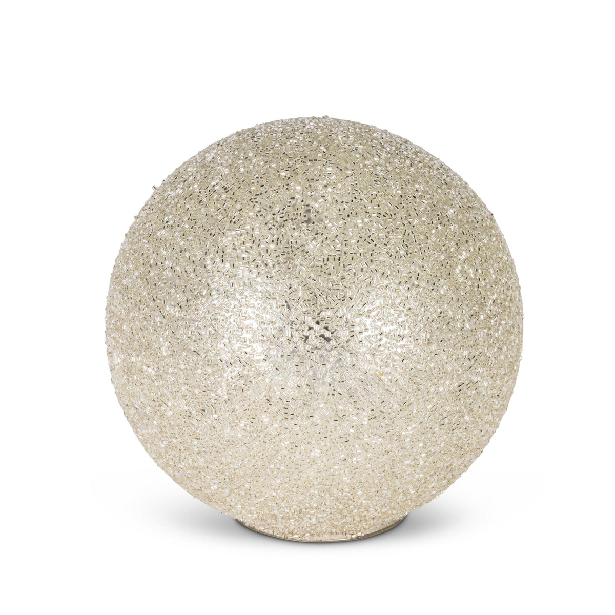 Large Decorative Glass Standing Ball, Silver, 5.88"H