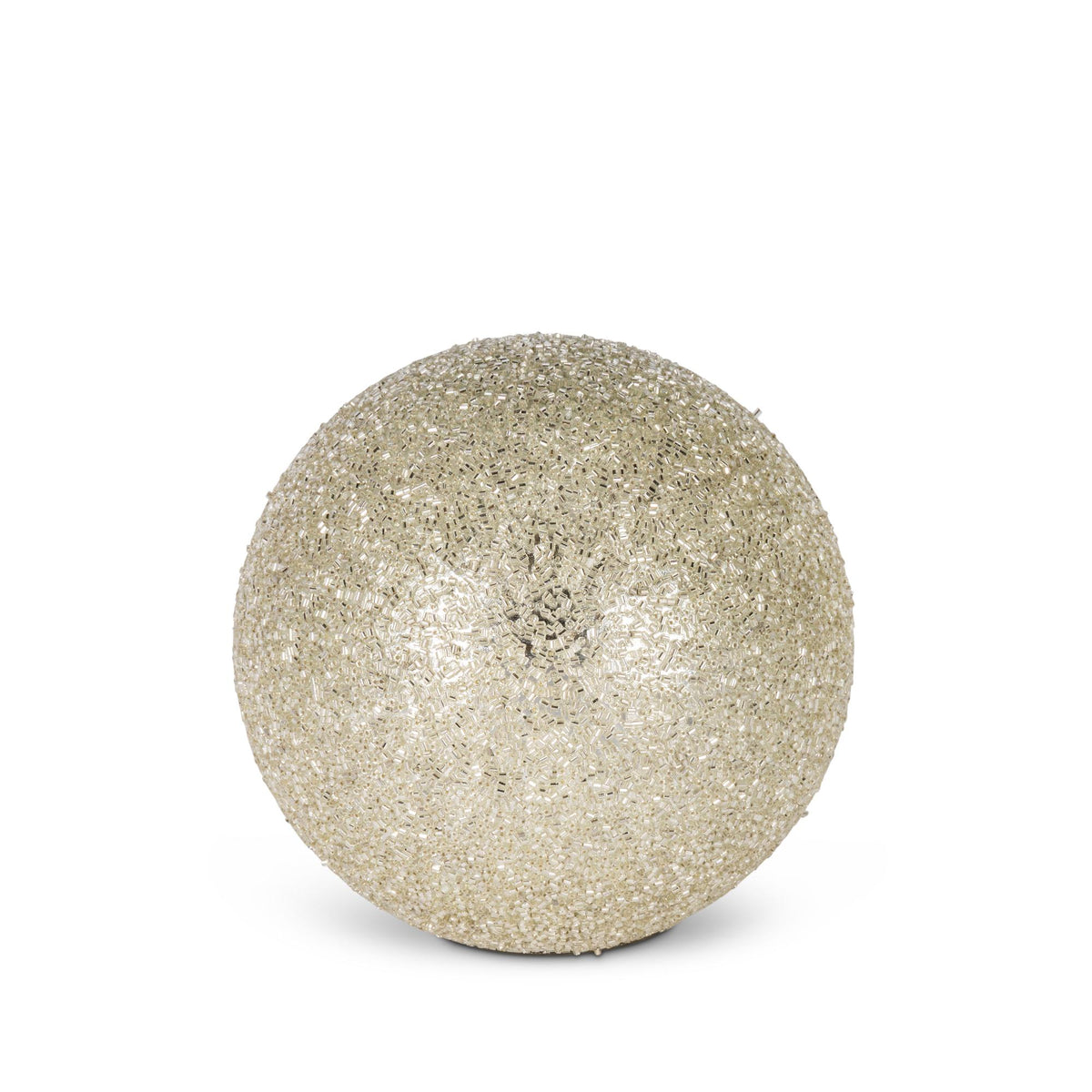 Medium Decorative Glass Standing Ball, Silver, 4.91"H