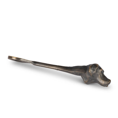 Blackened Brass Dog Bottle Opener, 5.5"L