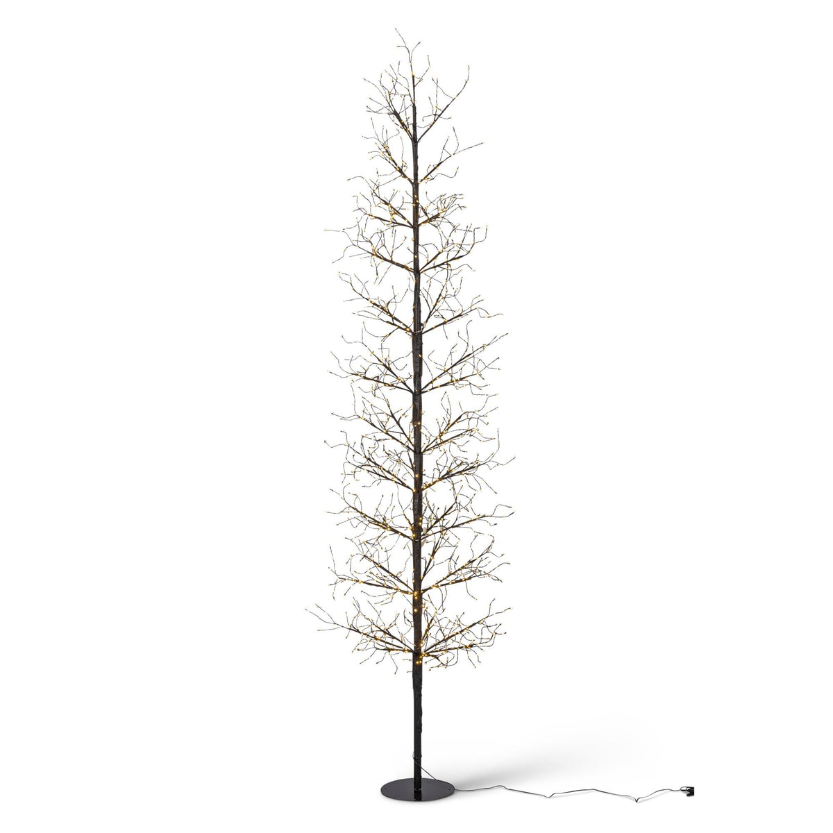 Black Wrapped Twinkling Lights Slim Tree, 7'H