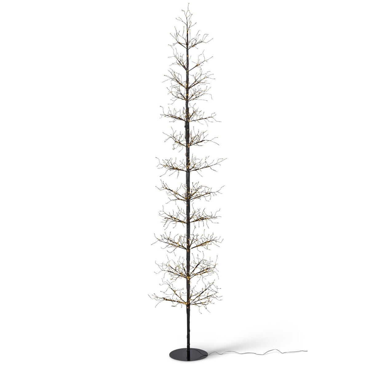 Black Wrapped Twinkling Lights Tree, 9'H
