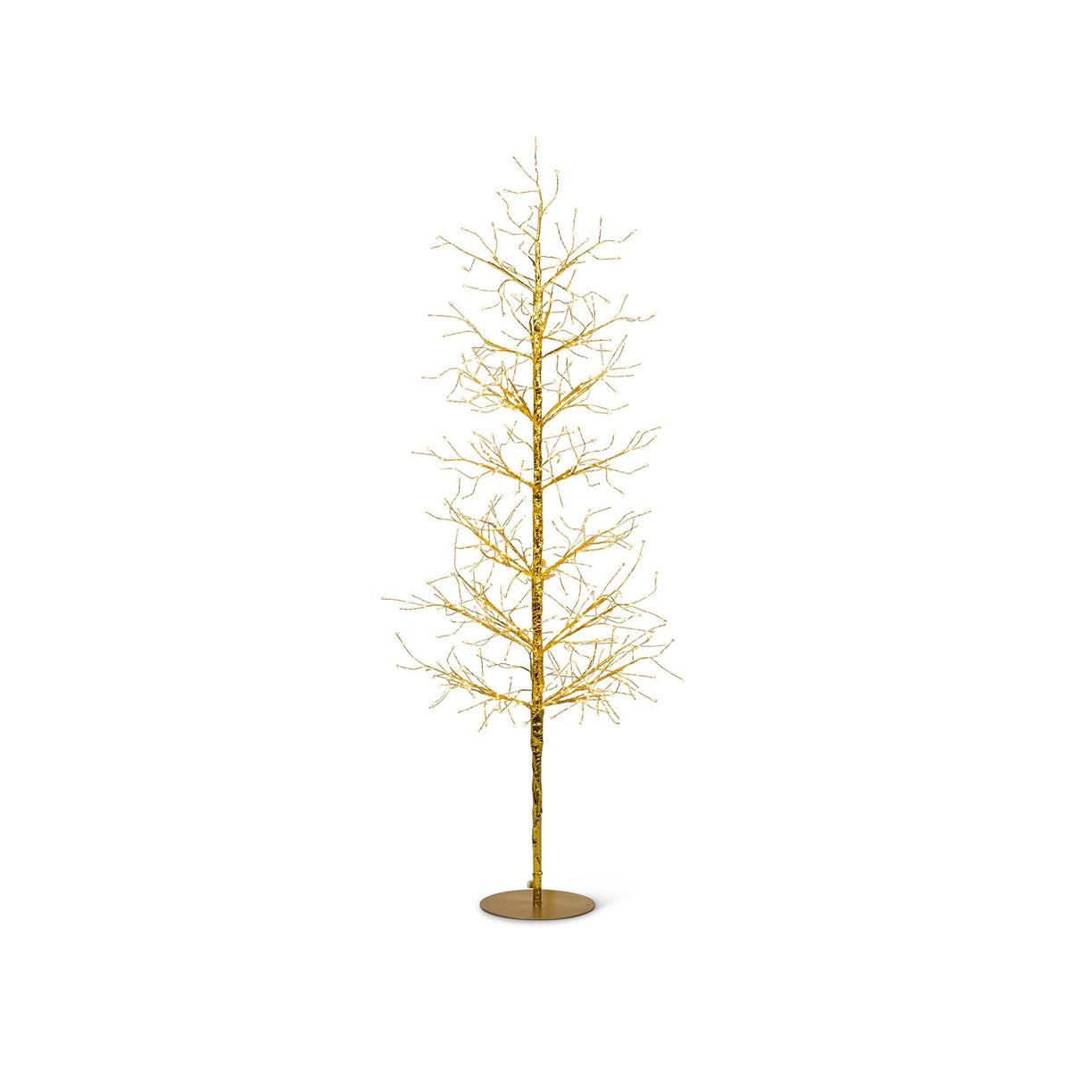 Gold Wrapped Twinkling Lights Tree, 5'H