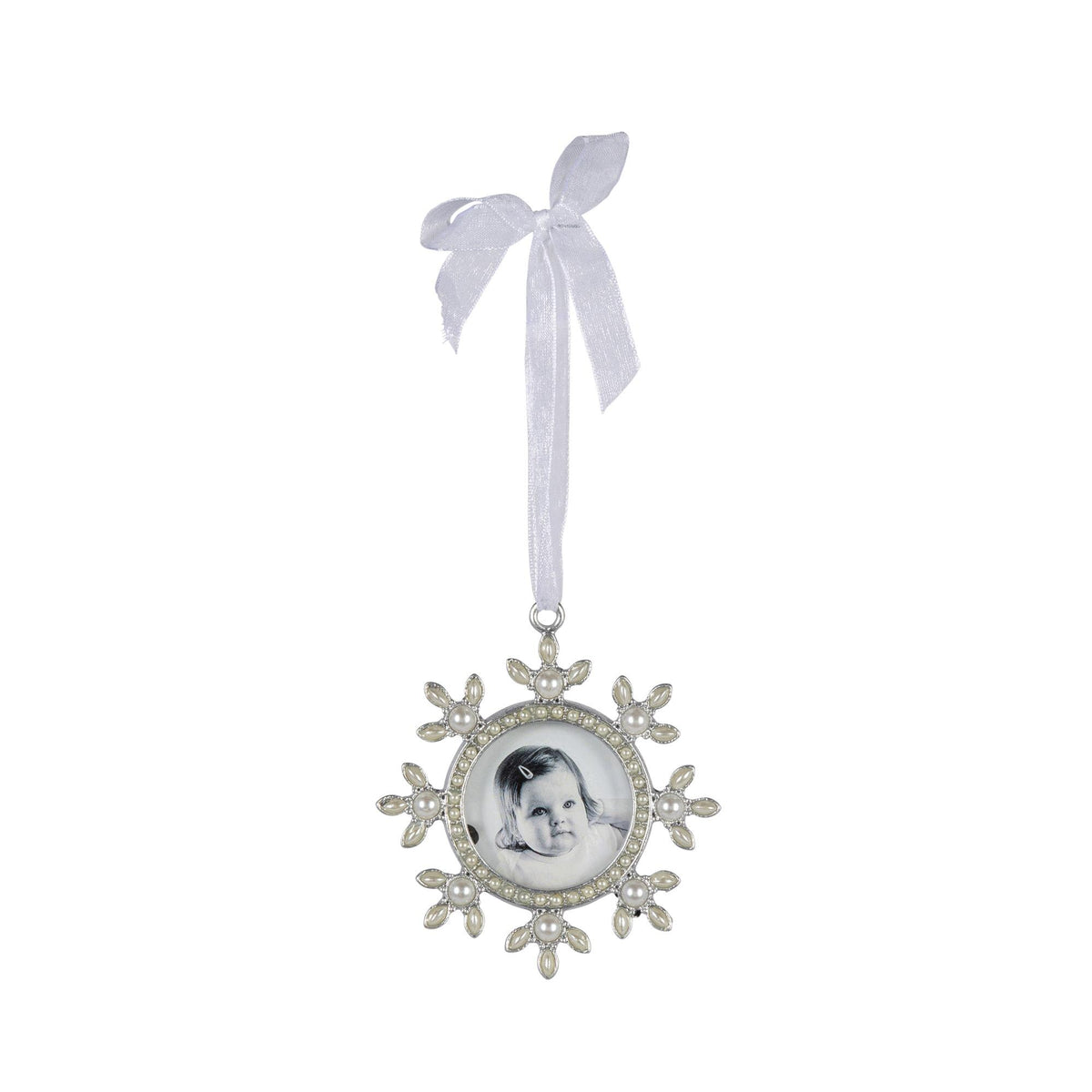 3.35"H Pewter Photo Frame Ornament