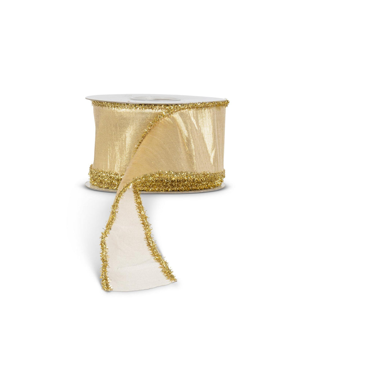 Gold Metallic Ribbon with Tinsel Edge, 10 Yards, 2.5"W