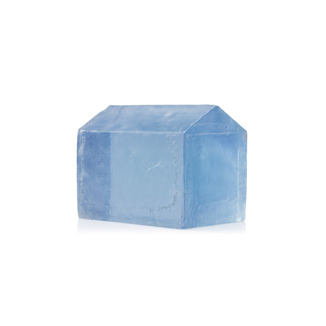 Blue crystal block on a white background