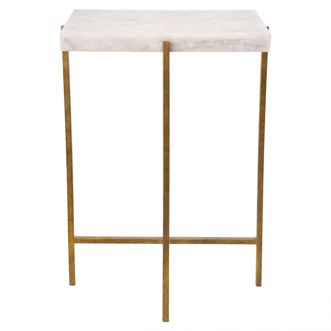 Agatha Rectangle Side Table Antiqued Gold