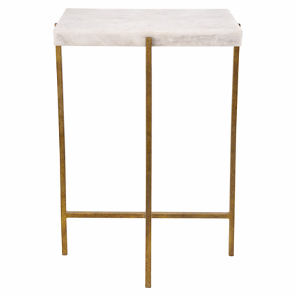 Agatha Rectangle Side Table Antiqued Gold