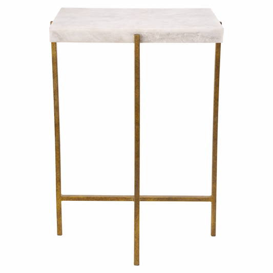 Agatha Rectangle Side Table Antiqued Gold