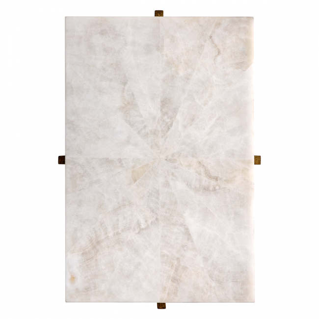 Agatha Rectangle Side Table Antiqued Gold