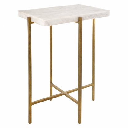 Agatha Rectangle Side Table Antiqued Gold