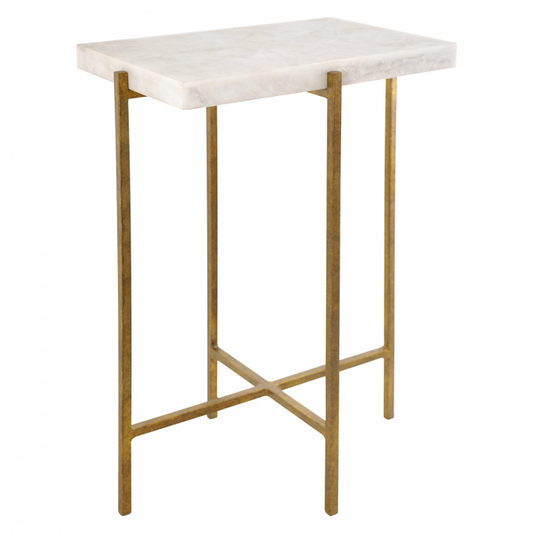 Agatha Rectangle Side Table Antiqued Gold