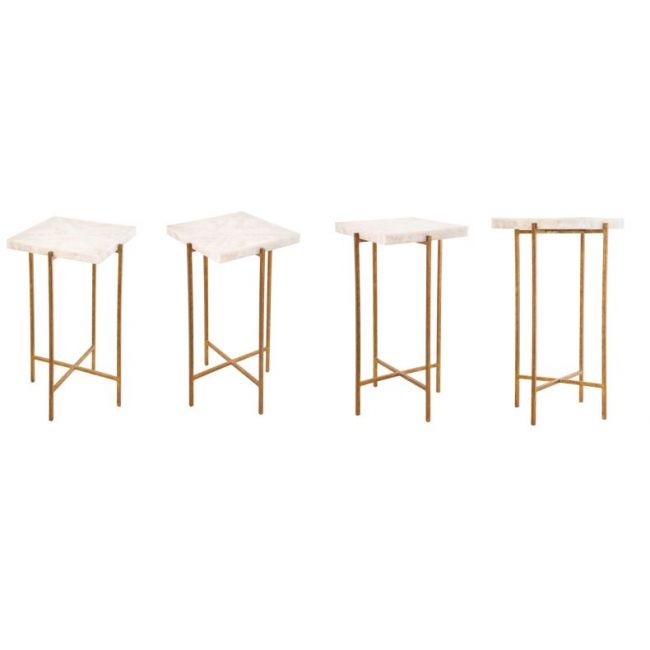 Agatha Rectangle Side Table Antiqued Gold