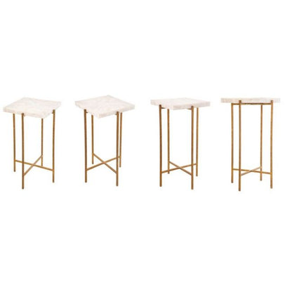 Agatha Rectangle Side Table Antiqued Gold