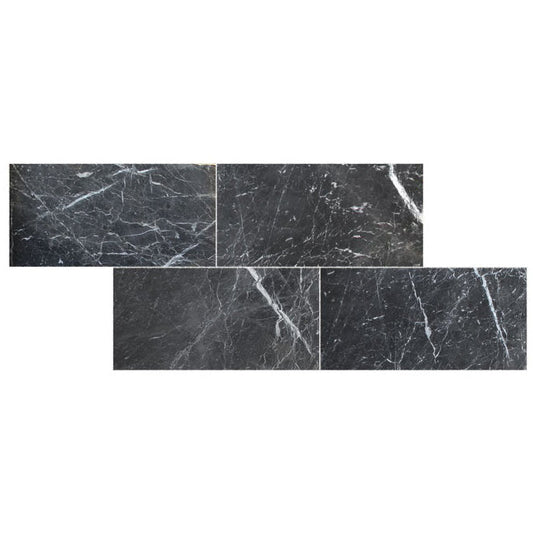 Amanos Black Marble Polished Floor and Wall Tile - Large Format - Livfloors Collection