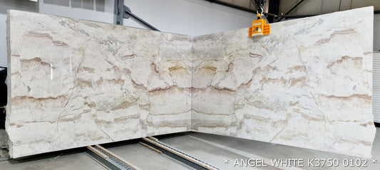 Angel White Bookmatching Marble Slabs Polished -Full Truckload