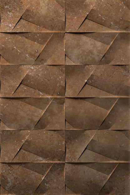 Antalya Noce Travertine Field Dimensional Carved Stone WHIRPOOL Wall Tile - Livfloors Collection