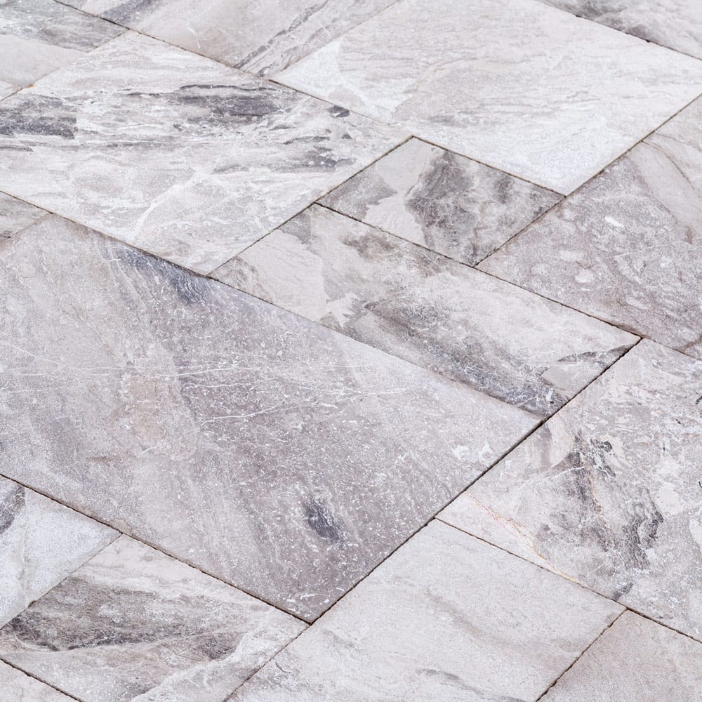 Atlantic Grey Marble Tiles Antique Pattern Sand-Blasted Brushed - Livfloors Collection
