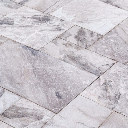 Atlantic Grey Marble Tiles Antique Pattern Sand-Blasted Brushed - Livfloors Collection