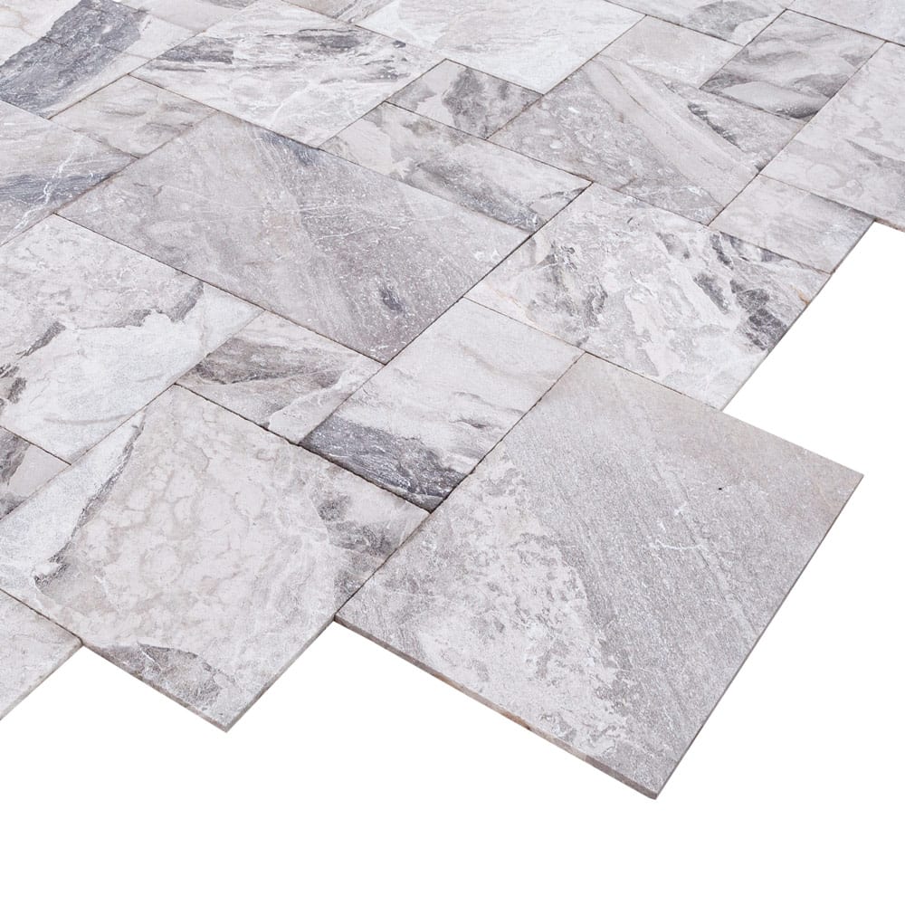 Atlantic Grey Marble Tiles Antique Pattern Sand-Blasted Brushed - Livfloors Collection