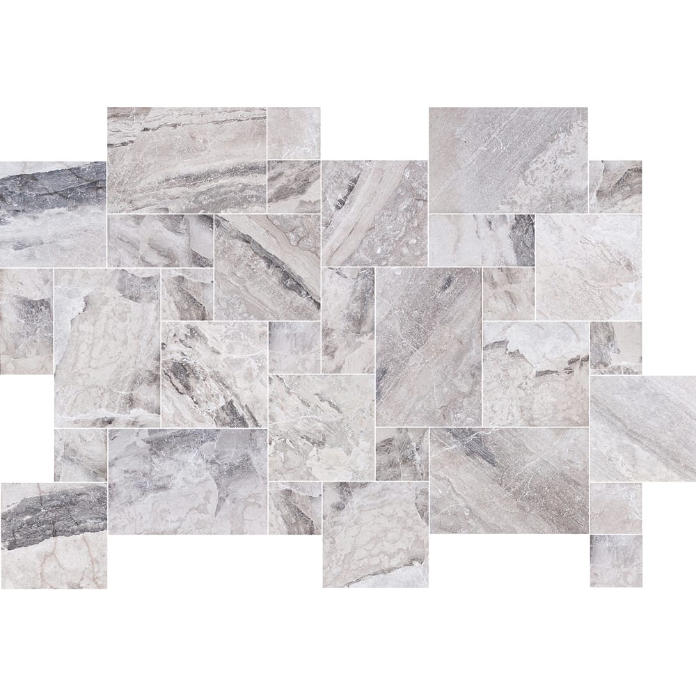 Atlantic Grey Marble Tiles Antique Pattern Sand-Blasted Brushed - Livfloors Collection