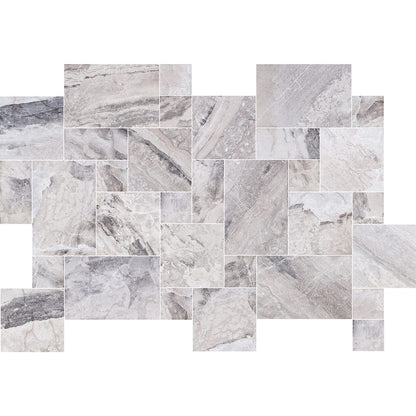 Atlantic Grey Marble Tiles Antique Pattern Sand-Blasted Brushed - Livfloors Collection