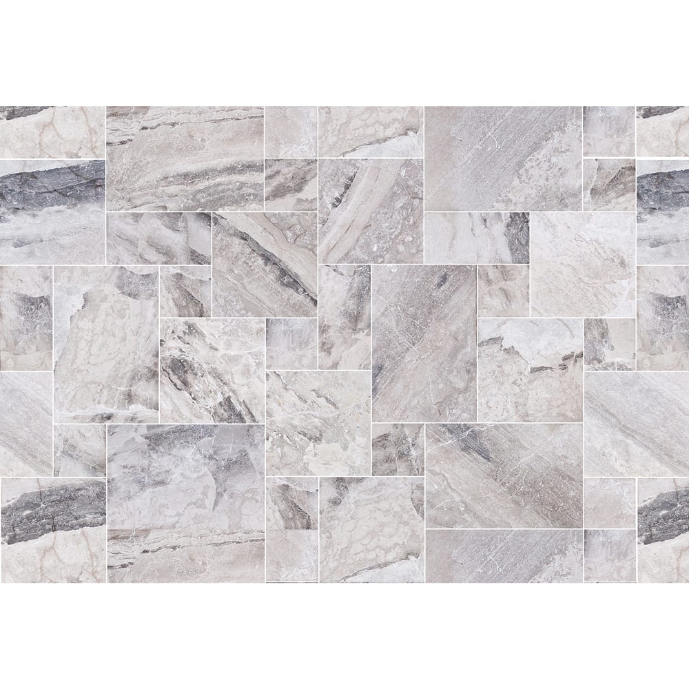 Atlantic Grey Marble Tiles Antique Pattern Sand-Blasted Brushed - Livfloors Collection