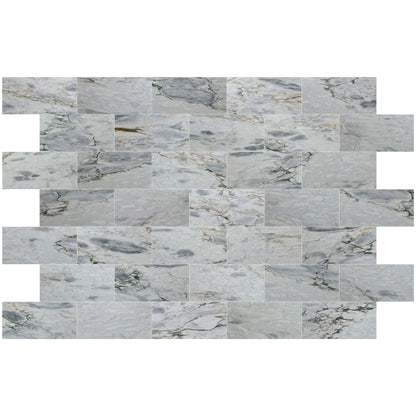 Aqua White Exotic Marble Polished Floor and Wall Tile - Large Format - Livfloors Collection