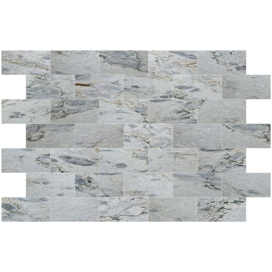 Aqua White Exotic Marble Polished Floor and Wall Tile - Large Format - Livfloors Collection