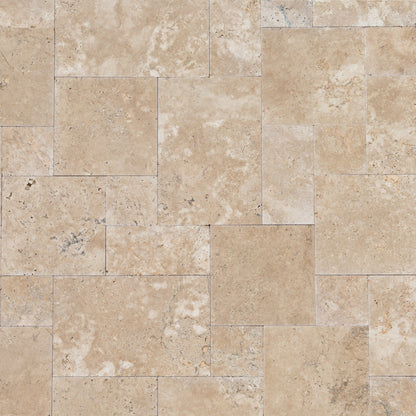 Aspendos Beige Travertine Pattern Tumbled Pavers - Full Truckload