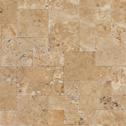 Aspendos Beige Travertine Pattern Tumbled Pavers - Full Truckload