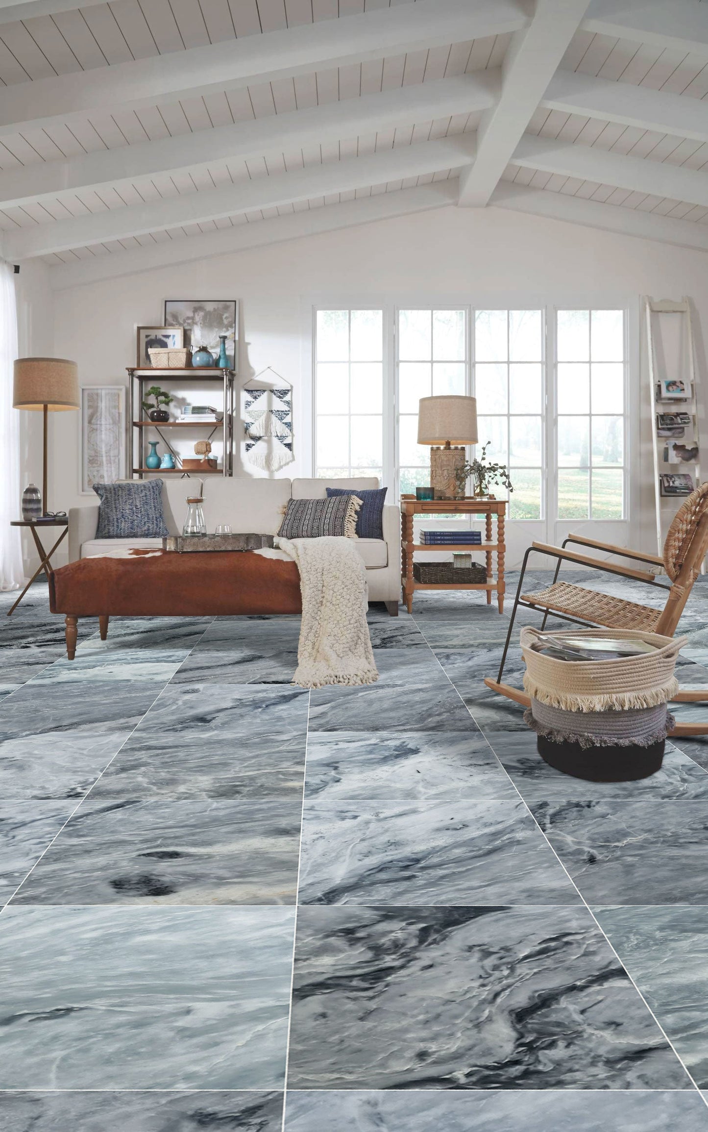 Bardiglio Gray Marble Polished Floor and Wall Tile - Large Format - Livfloors Collection