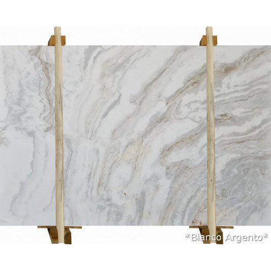 Bianco Argento White Bookmatching Marble Slabs Polished - Livfloors Collection