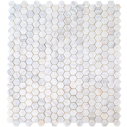 Bianco Ibiza White Marble Tumbled Mosaic Floor and Wall Tile - Livfloors Collection